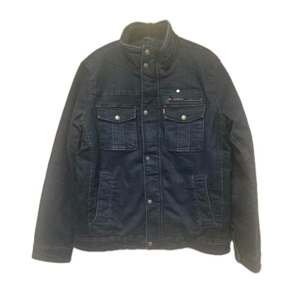 Levis Jean Jacket Men's Size L Dark Denim New See Description And All Pics